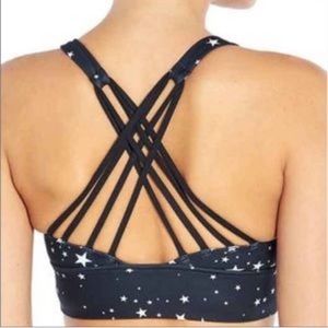 Wildfox Sweat black/white “scattered stars”print sports bra M NWT
